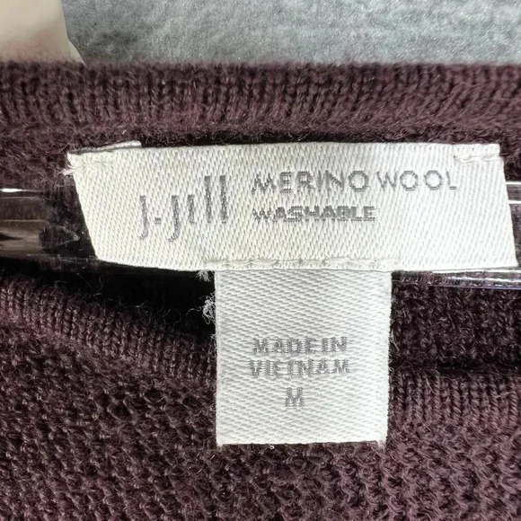 J Jill Womens M Washable  Merino Wool Blend Tunic Waffle Knit Sweater Minimalist - Picture 11 of 15